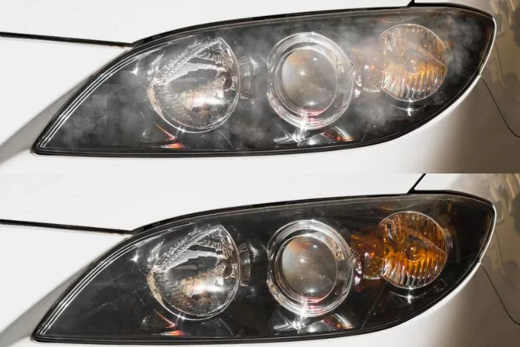 restored car headlights before and after 3